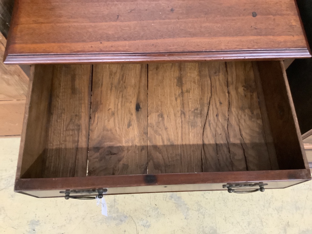 A small George III style mahogany chest, width 60cm, depth 46cm, height 78cm